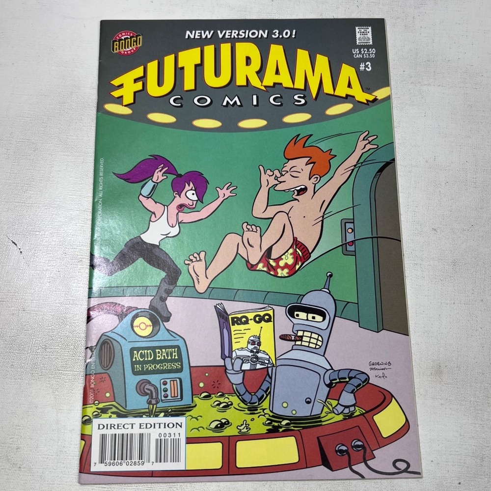 Bongo Comics Futurama Comics 3 Direct Edition Matt Groening 2001 Sci-Fi Comedy